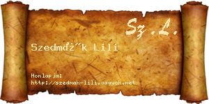 Szedmák Lili névjegykártya