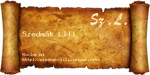 Szedmák Lili névjegykártya